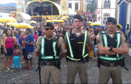 8 - Policiamento no centro de Ouro Preto, na segunda-feira de Carnaval, 04-03-19 -
