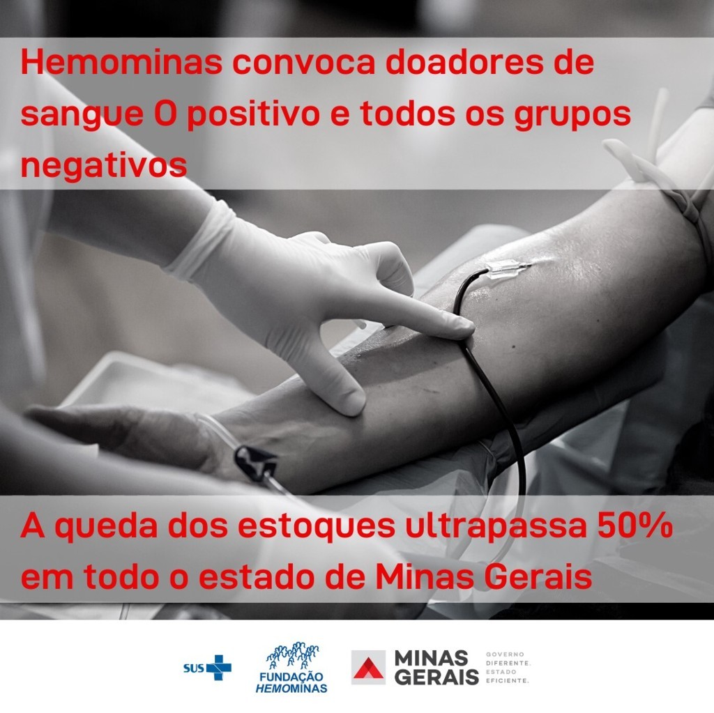 Hemominas situação crítica doação de sangue