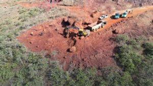 Foto - Área de exploração mineral ilegal Crédito - Polícia Estadual de Meio Ambiente