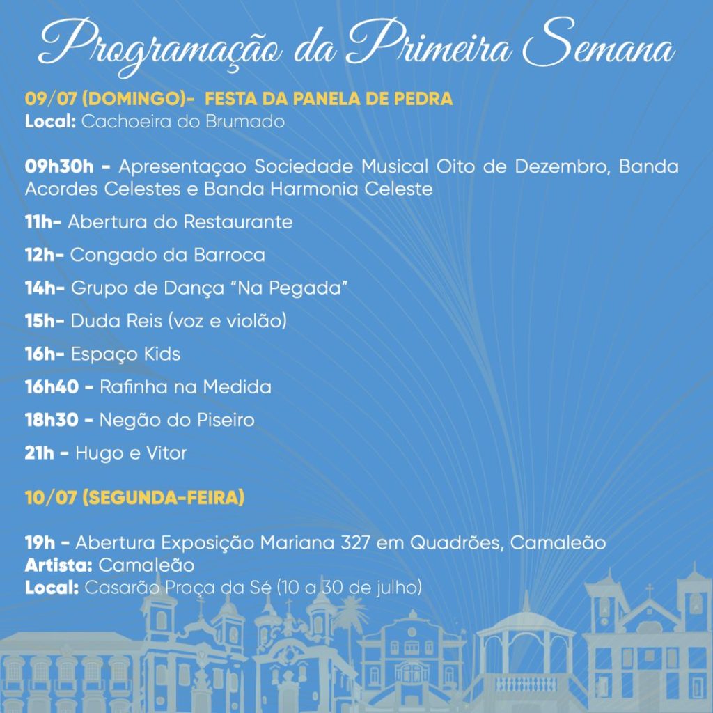 Programação Festival de Inverno/Mariana 327 anos Jornal Voz Ativa