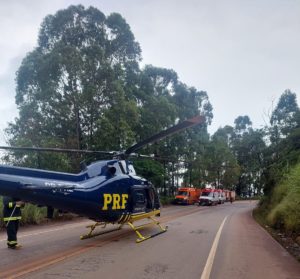 Foto: Helicóptero da PRF foi acionado pelo SAMU de Ouro Preto para salvamento Crédito - SAMU Ouro Preto - USA 9